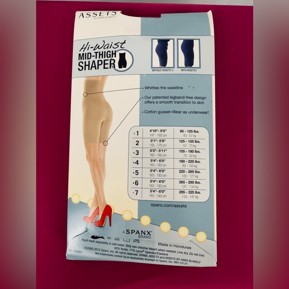 Assets by Sara Blakely Nude Hi-Waist Mid-Thigh Shaper Total Waist Control Size 5 - Picture 3 of 5